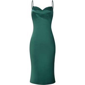 Women's Sleeveless Spaghetti Strap Satin Dress